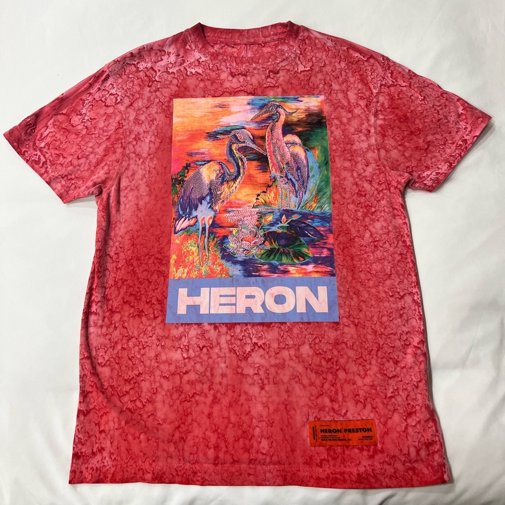 SS20 AUTHENTIC Heron Preston, Heron Colors, Fuchsia, Men T-Shirt, Size Small